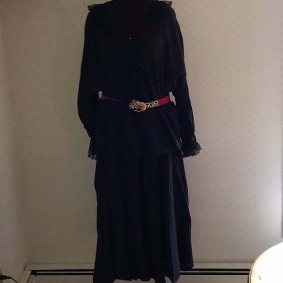 Vintage Two piece designer cotton Victorian style 1980s set - Picture 3 of 13